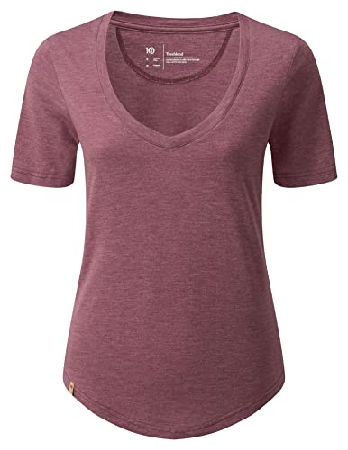 Tentree Womens Treeblend V-Neck T-Shirt, M, Crushed Berry Heather von Tentree