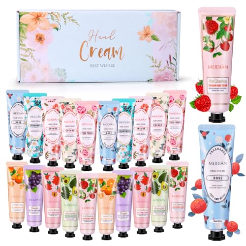 Tenuiskft Handcreme Set, 20PCS Parfümierte Feuchtigkeitsspendend Handcreme Fußcreme, Geschenkset für Frauen Männer, Trockene Rissige Hände Füße, Pflegecreme zu Geburtstag, Weihnachten, Neujahr von Tenuiskft