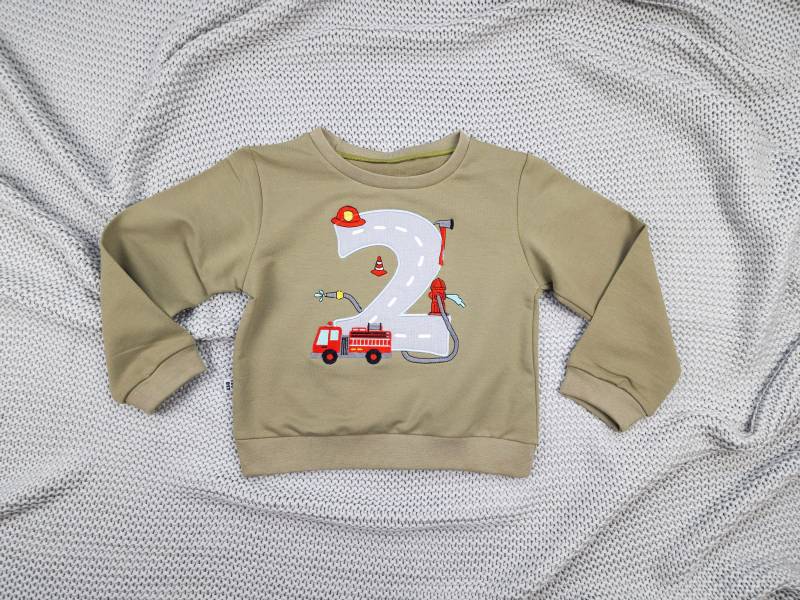 3M Sweatshirt Mit Feuerwehrauto-Applikation Von M-10T Name Und Nummer von TeoBeeStore
