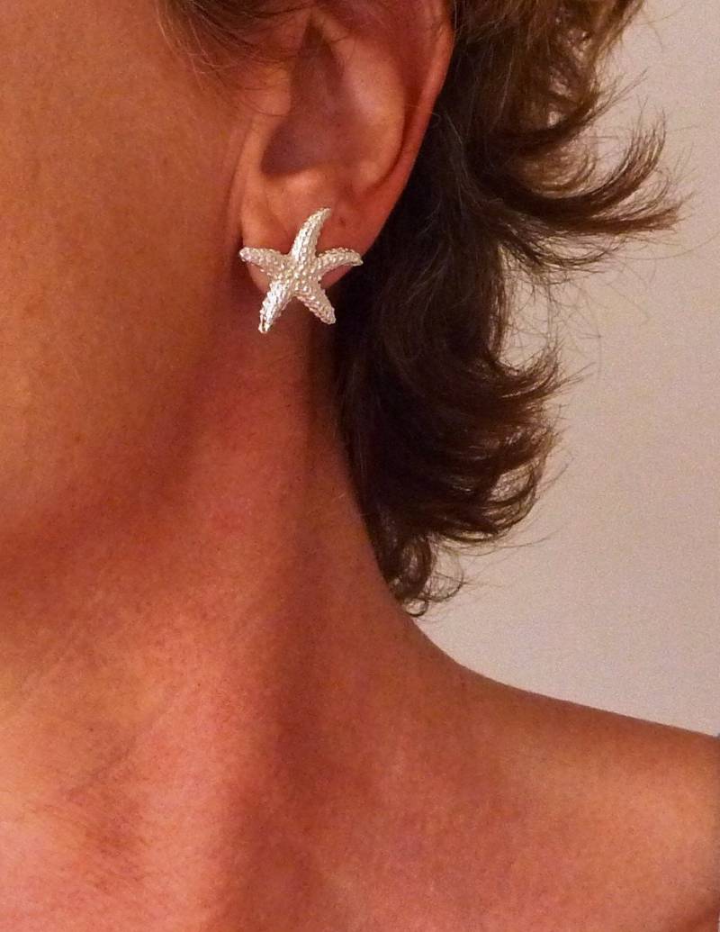 Seestern Ohrstecker in Sterling Silber Für Ein Besonderes Geschenk - Meeres-Juwelen Sie Aus Sizilien. Auf Anfrage 3 Wochen Fertig von TeodoraGioielli