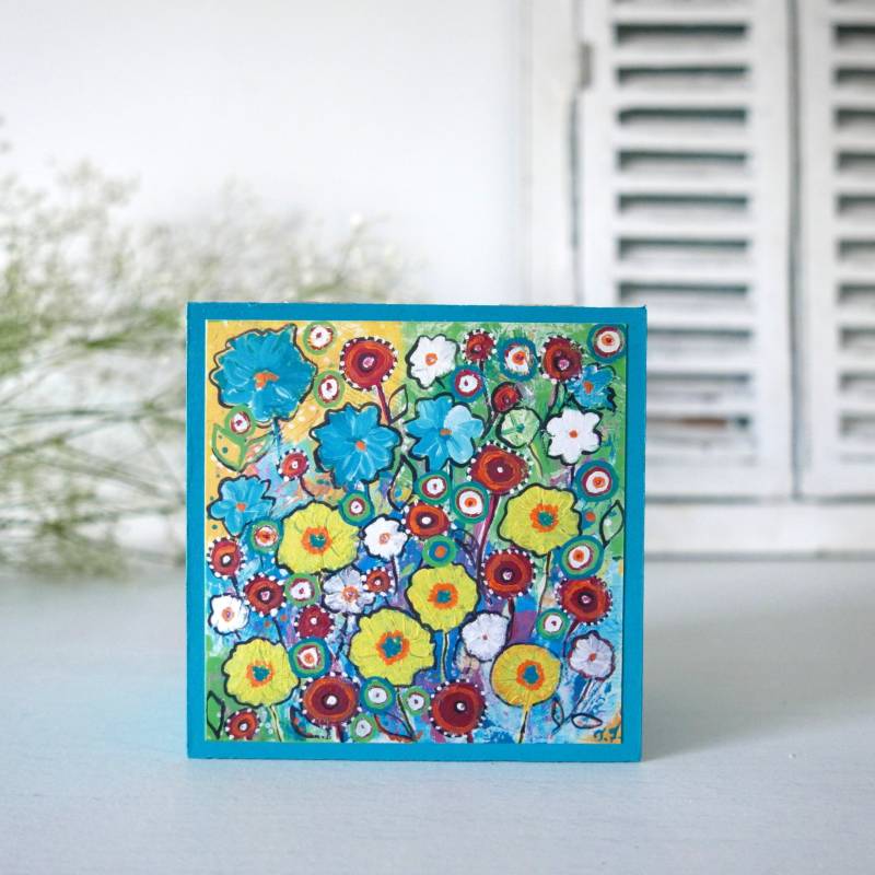 Türkis Schmuckschatulle, Blumen Holzkiste, Aufbewahrungsbox, Gelbe Drucken, Dekorative Box Türkis Schmuckschatulle, Blumen Holzkiste, Aufbewahrungsbox, Gelbe Drucken, Dekorative Box von TeodoraPainting