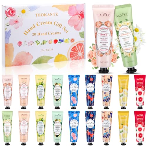 Handcreme Set, 20 Stück 30g Mini Handcreme Frauen, 10 Düfte Hand Cream für Damen Geschenk, Mini Geschenke für Frauen von Teokantz