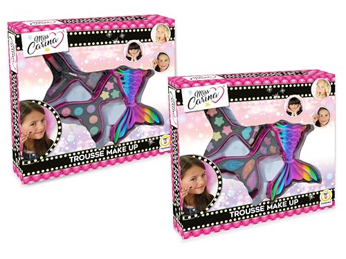 Teorema Make-up-Tasche für Kinder, Meerjungfrau, 2 Ebenen, Lidschatten, Lipgloss und Pinsel von Teorema Giocattoli