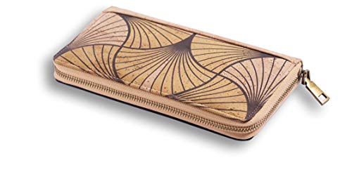 Kork Geldbörse aus Kork-Leder für Damen groß - mit Kartenfächern und Geldfach mit Reißverschluss, Damengeldbörse (Yellow) von Tepcor