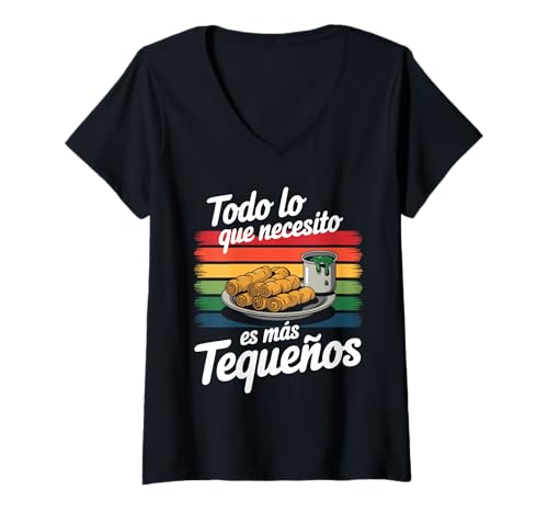 Damen Todo Lo Que Necesito Es Más Tequeños T-Shirt mit V-Ausschnitt Damen Todo Lo Que Necesito Es Más Tequeños T-Shirt mit V-Ausschnitt von Tequenos Lovers Delicious Snack Art