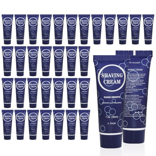 30 ml Rasiercreme in Reisegröße, kompakte Rasiercreme für Männer, glatte, feuchtigkeitsspendende Rasiercreme, natürliche tragbare Toilettenartikel für Männer, Vater, Erwachsene, Ehemann (60 Stück) von Terdey