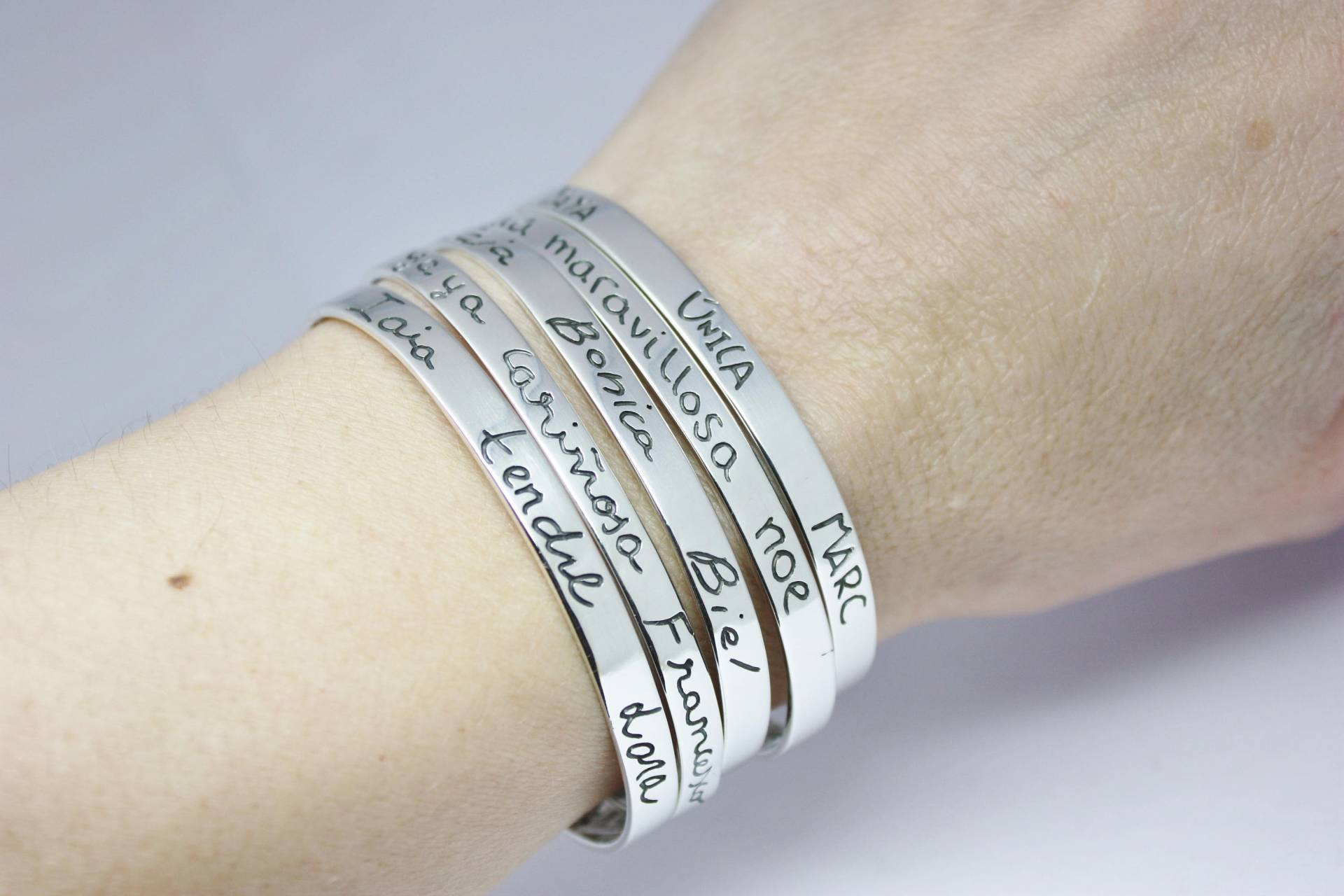 Handschrift Sterling Silber Armreif Personalisierter Schmuck von TereReyesJoies