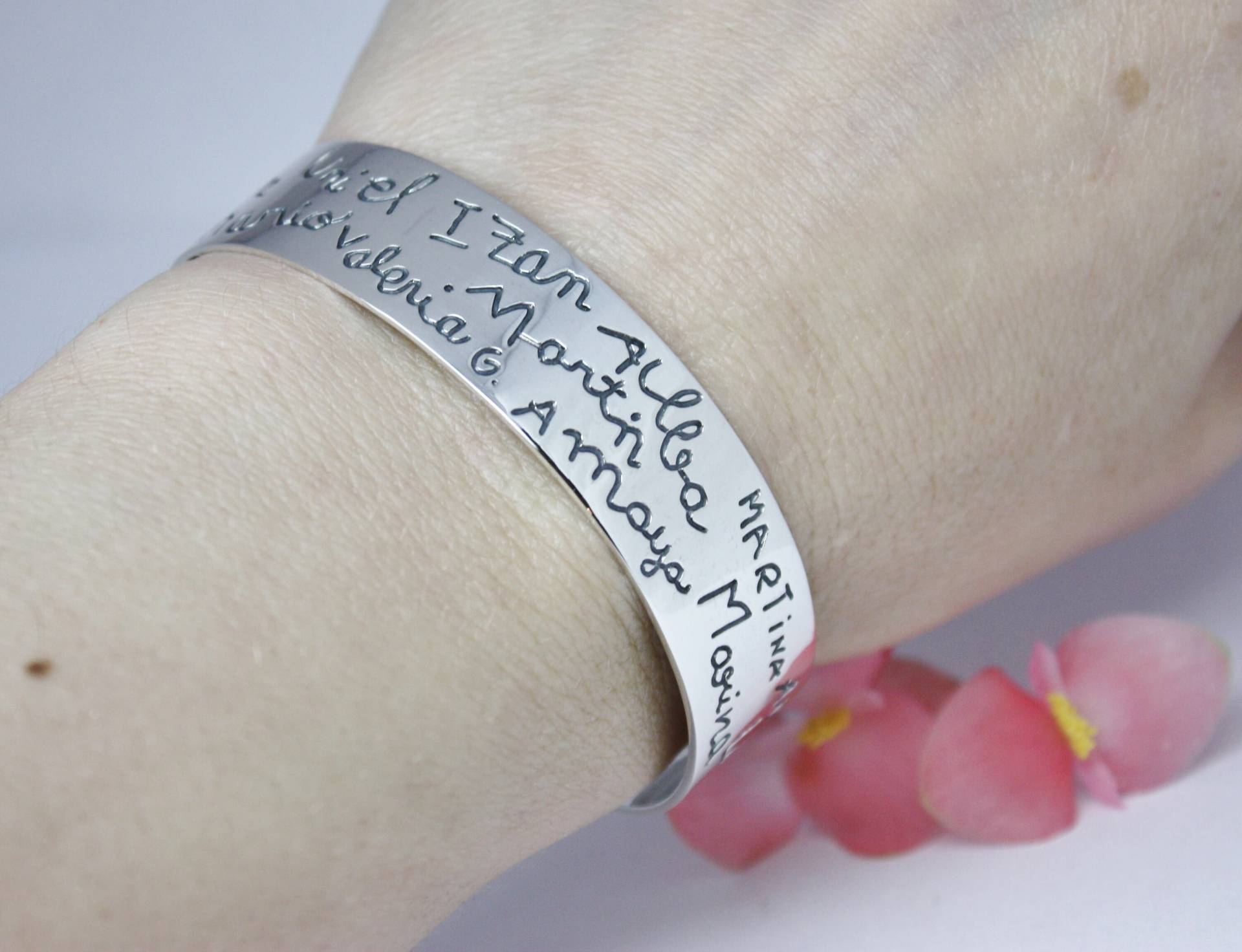 Handschrift Manschettenarmband 1, 5cm Studenten Namen. Sterling Silber. Geschenke Für Lehrer. Lehrer Armband. Ende Des Schuljahres. Geschenk Von von TereReyesJoies