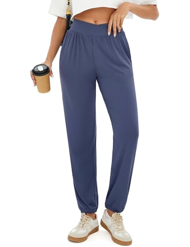 Terecey Yogahose Damen Trainingsanzug Hose Lang Komfortable Yoga Hose Haremshose Jogginghosen Locker Pilates Weit Sweatpants für Training Casual von Terecey