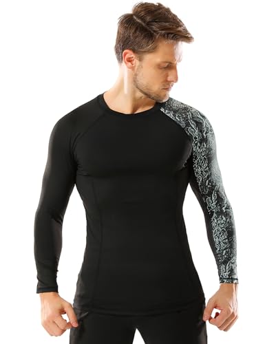 Terecey Thermo Shirt Herren Langarm Compression Shirt Funktionsshirt Herren Kompressionsshirt Thermal Shirt Men Männer Sportshirt Atmungsaktiv von Terecey