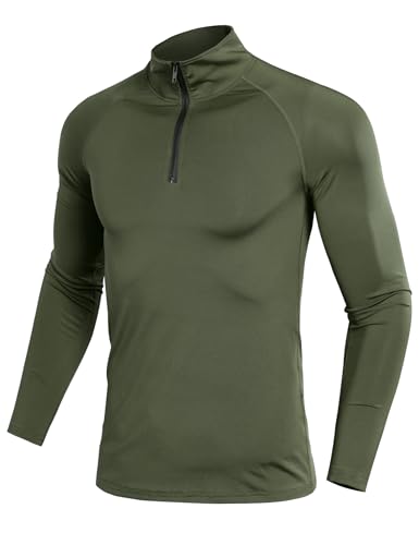 Terecey Laufshirt Herren Langarm 1/4 Reißverschluss Sport Langarmshirts Atmungsaktive Sportshirts Schnelltrocknend Funktionsshirt für Training Laufen Dunkelgrün M Terecey Laufshirt Herren Langarm 1/4 Reißverschluss Sport Langarmshirts Atmungsaktive Sportshirts Schnelltrocknend Funktionsshirt für Training Laufen Dunkelgrün M von Terecey