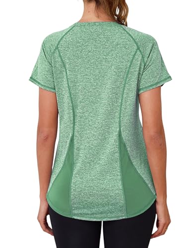 Terecey Sport Tshirt Damen, Sportshirt Kurzarmshirt WorkoutTops Funktionsshirt Atmungsaktiv Laufshirt Fitness für Lässig Laufen Yoga Gym, Krokodilgrün 3XL Terecey Sport Tshirt Damen, Sportshirt Kurzarmshirt WorkoutTops Funktionsshirt Atmungsaktiv Laufshirt Fitness für Lässig Laufen Yoga Gym, Krokodilgrün 3XL von Terecey