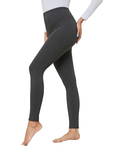 Terecey Thermo Lange Unterhose Damen, Winter High Waist Thermoleggins Elastische Fleece Weich Lange Unterhose für Damen, Dunkelgrau M von Terecey