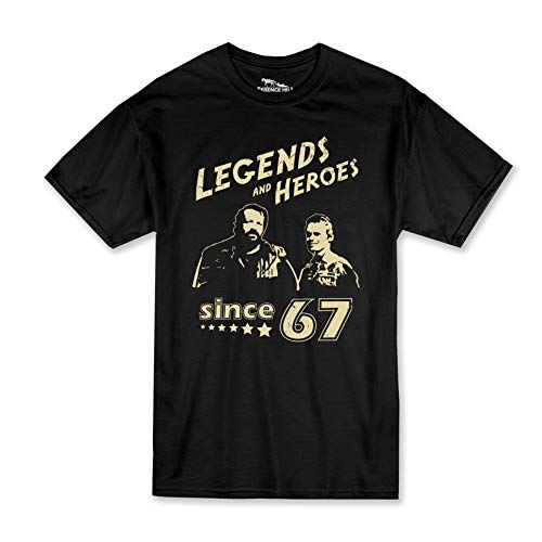Terence Hill Bud Spencer T-Shirt Herren - Legends and Heroes (Schwarz) (L) von Terence Hill