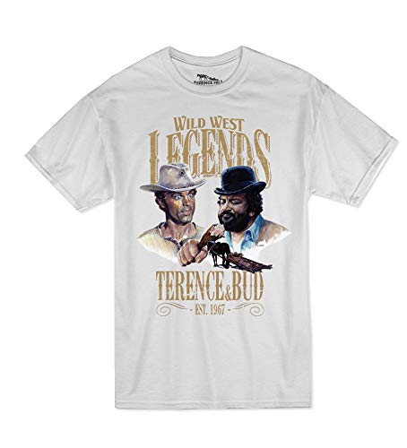Terence Hill Bud Spencer T-Shirt Herren - Wild West Legends - Bud & Terence (Weiss) (4XL) von Terence Hill