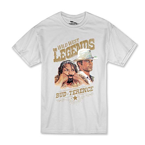 Terence Hill Bud Spencer T-Shirt Herren - Wild West Legends - Bud & Terence (Weiss) (L) von Terence Hill