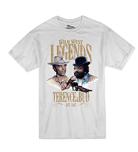 Terence Hill Bud Spencer T-Shirt Herren - Wild West Legends - Bud & Terence (Weiss) (M) von Terence Hill