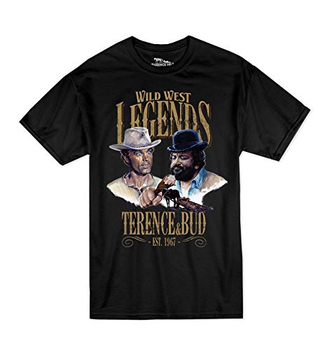 Terence Hill Bud Spencer T-Shirt Herren - Wild West Legends - Bud & Terence (schwarz) (S) von Terence Hill