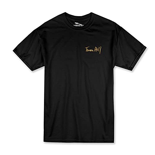 Terence Hill - Unterschrift T-Shirt (gestickt Gold) (schwarz) (L) von Terence Hill