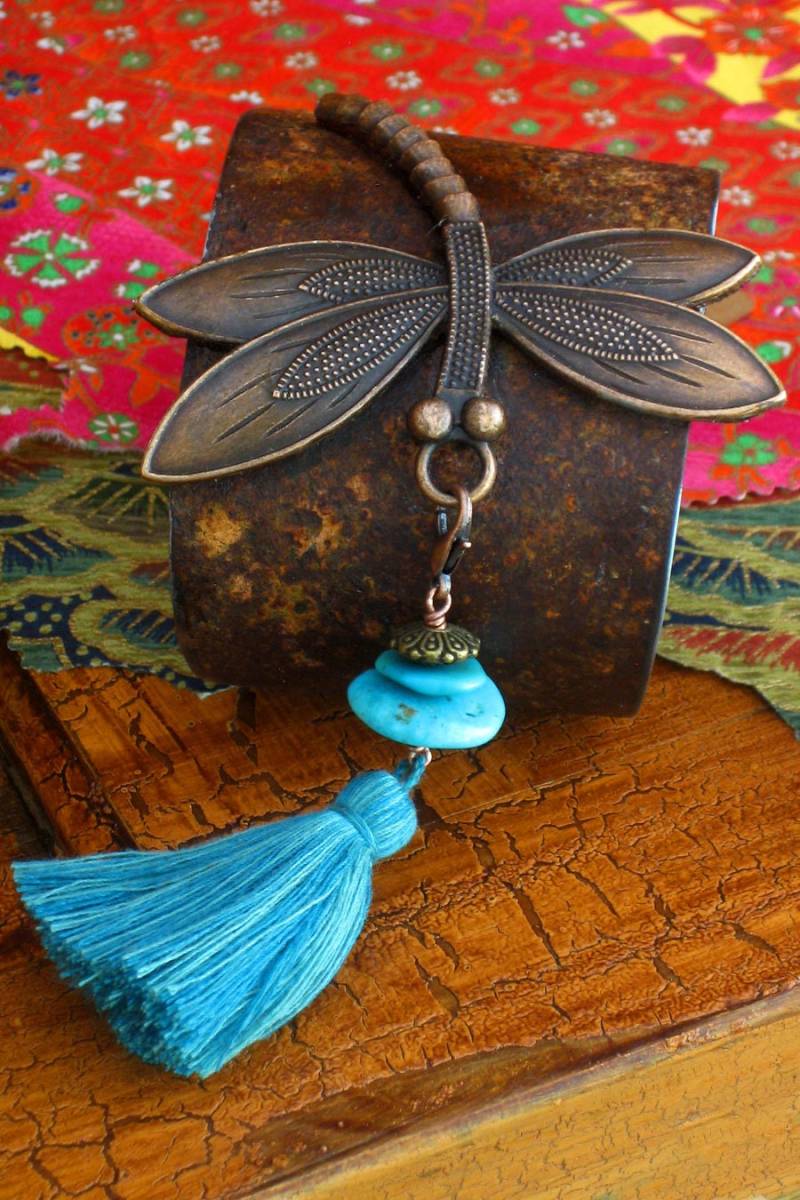 Türkis Perlen Dragonfly Manschette Türkis Perlen Dragonfly Manschette von TeresadelRitoShop