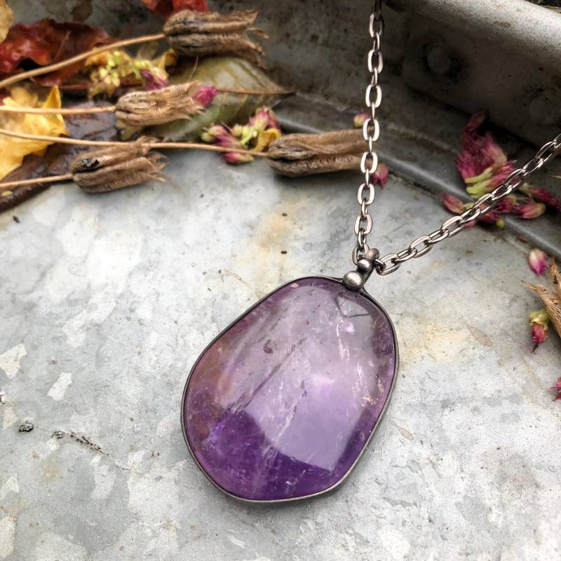 Handgemachte Originalkunst Ametrin Halskette Auf Metallkette von TerezaOJewelry