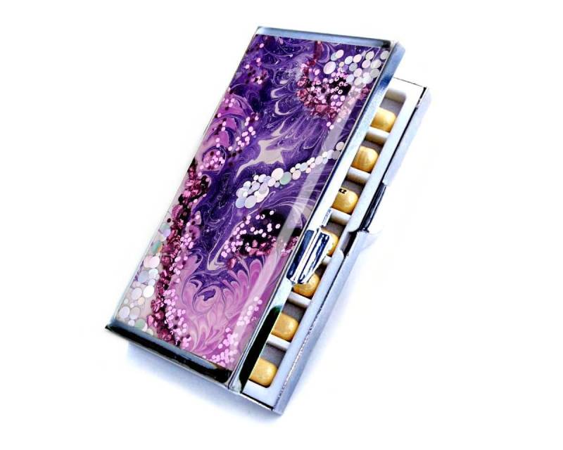 Benutzerdefinierte Name Reisepille Box, Monogramm Initialen Visitenkartenhalter, 7 Tage Pill Organizer Paar Geschenk, Personalisierter Coach von TerlisDesigns