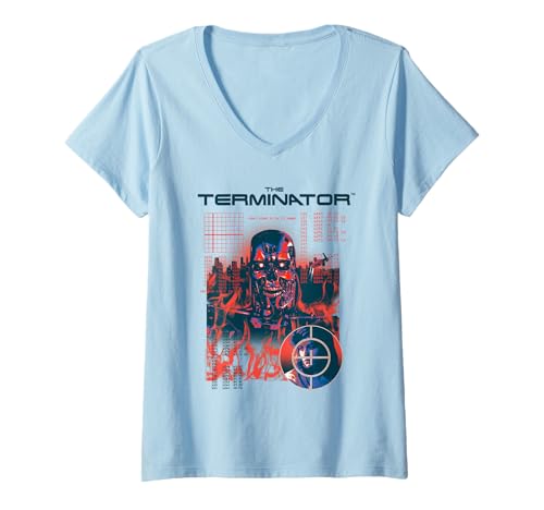 Damen The Terminator Thermal View Robot 80's Action Movie T-Shirt mit V-Ausschnitt Damen The Terminator Thermal View Robot 80's Action Movie T-Shirt mit V-Ausschnitt von Terminator