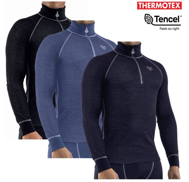 Termozeta T-Shirt TERMO - Herren langarm Zip Funktionsshirt Sequal Tencel Turtle-neck von Termozeta
