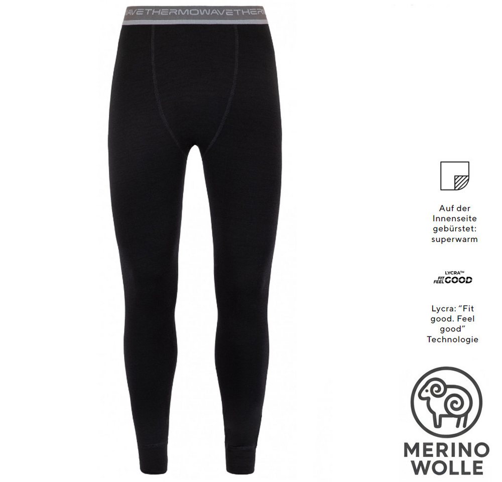 Termozeta Trainingstights Thermowave - Herren Merino ARCTIC dicke Hose Thermohose, black von Termozeta