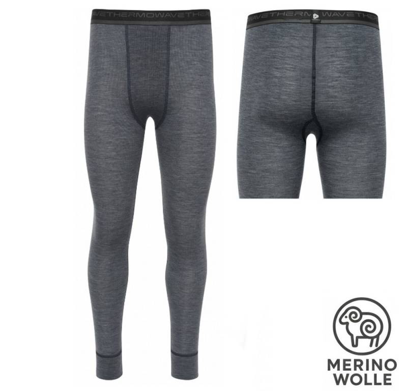 Termozeta Trainingstights Thermowave - Herren Merino Warm Active Pants Hose, grau von Termozeta