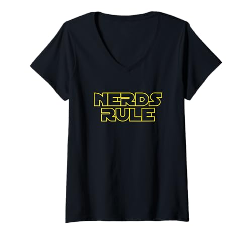 Damen Nerds Rule: Lustiges Sci-Fi-Nerd-Geschenk für Männer, Frauen und Kinder T-Shirt mit V-Ausschnitt Damen Nerds Rule: Lustiges Sci-Fi-Nerd-Geschenk für Männer, Frauen und Kinder T-Shirt mit V-Ausschnitt von Terra Firma