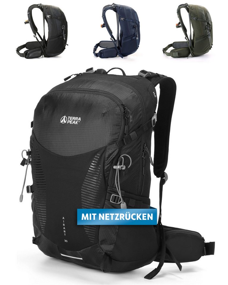 Terra Peak Wanderrucksack Airant 30, Rucksack klein mit belüftetem Netzrücken mittelgroß 30 Liter von Terra Peak