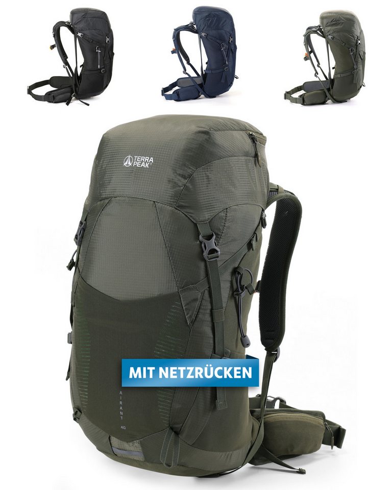 Terra Peak Wanderrucksack Airant 40, Rucksack mit belüftetem Netzrücken groß, 40 Liter von Terra Peak