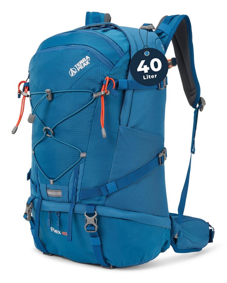 Terra Peak Wanderrucksack Flex 40, Wanderrucksack 40L mit YKK Reißverschluss & Halterung für Trinksystem von Terra Peak