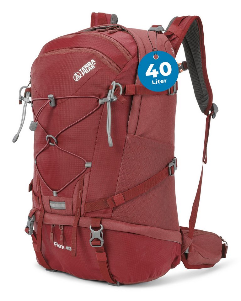 Terra Peak Wanderrucksack Flex 40, Wanderrucksack 40L mit YKK Reißverschluss & Halterung für Trinksystem von Terra Peak