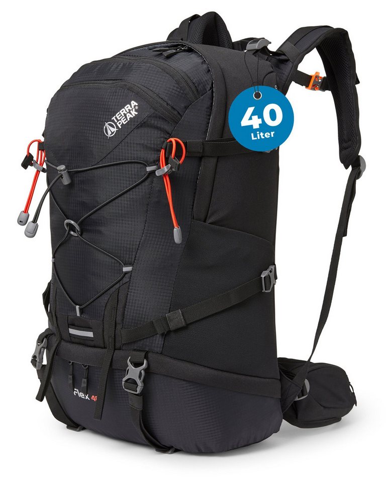 Terra Peak Wanderrucksack Flex 40, Wanderrucksack 40L mit YKK Reißverschluss & Halterung für Trinksystem von Terra Peak