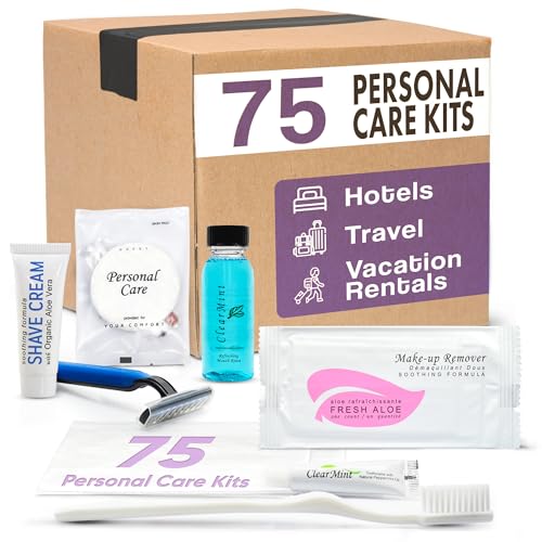Personal Care Travel Size Toiletries | 1-Shoppe All-In-Kit Hotel Amenities Bulk | Travel Shaving Set, Toothbrush & Paste, Mouthwash, Makeup Wipes, Swabs, Nail File & Sewing Kit | 75 Pcs Personal Care Travel Size Toiletries | 1-Shoppe All-In-Kit Hotel Amenities Bulk | Travel Shaving Set, Toothbrush & Paste, Mouthwash, Makeup Wipes, Swabs, Nail File & Sewing Kit | 75 Pcs von Terra Pure