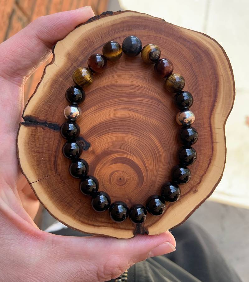 8 Mm Tri-Eye | Onyx & Lava Stein 8 Mm Tri-Eye | Onyx & Lava Stein von TerraBeadsCA