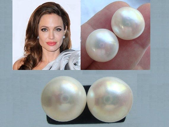 14.0-15 Mm Riesige Glänzende Elegante Perlenohrstecker, Lustrous Natürliche Echte Süßwasserperlen Ohrstecker 14.0-15 Mm Riesige Glänzende Elegante Perlenohrstecker, Lustrous Natürliche Echte Süßwasserperlen Ohrstecker von TerraFinds