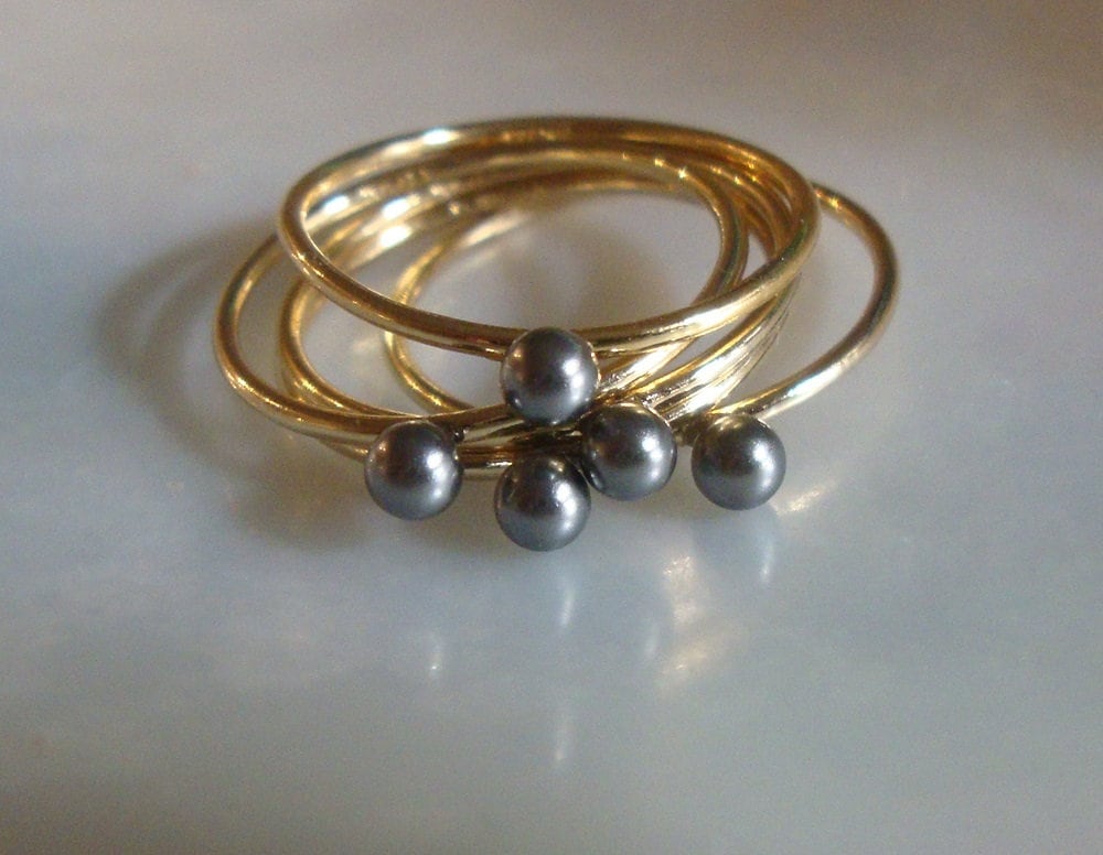 Ring 14K Gold Filled 3 Mm Dunkelgrau Natürliche Runde Perle Stapelring, Cc-0162 Ring 14K Gold Filled 3 Mm Dunkelgrau Natürliche Runde Perle Stapelring, Cc-0162 von TerraFinds