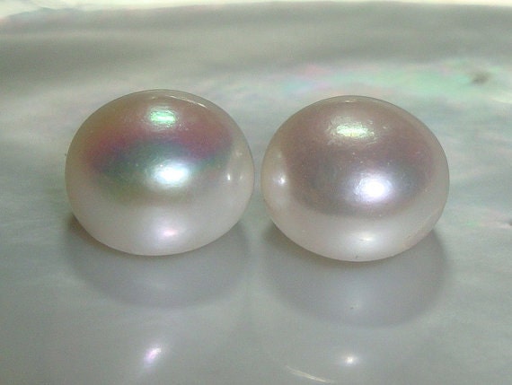 Tears Of Mermaids, 2 Stück, 11-11, 5 Mm, Tolle Lustrous Halb Gebohrte Echte Süßwasserperlen von TerraFinds