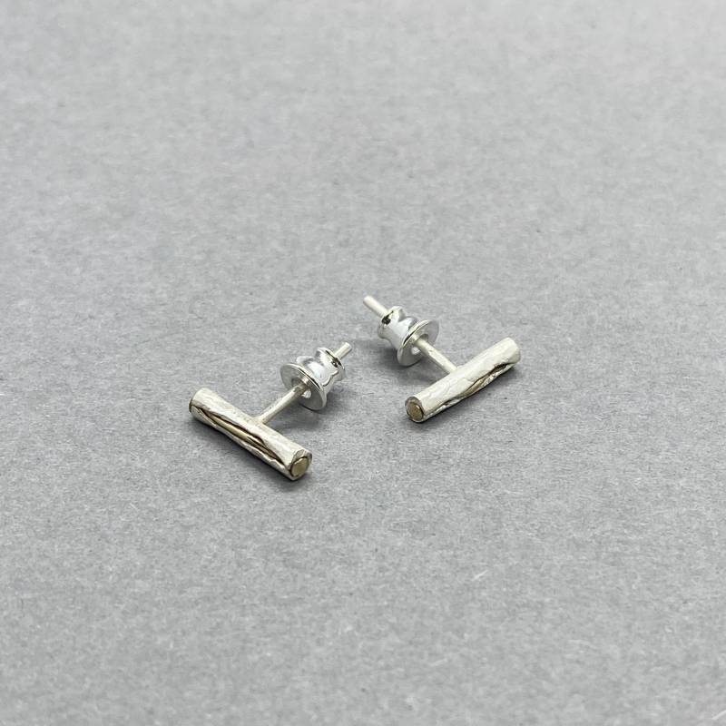Minimalist Ohrstecker - Silber Ohrring Gold Handgemachte Schmuck Unikate von TerraRecognita
