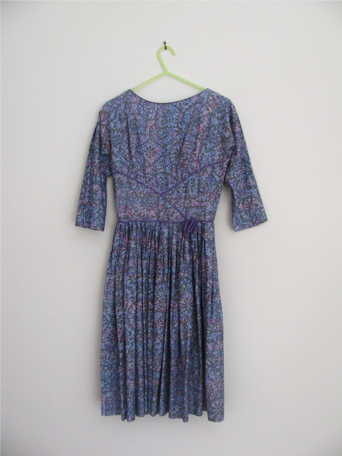 50Er Jahre Blumen Mosaik Jugendkleid Xs Xxs von TerraceHouseVintage