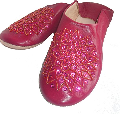 Terrapin Trading Fair-Trade-Damen Marokkanische Babouche Traditionelle Hausschuhe (Fusia, numeric_41) von Terrapin Trading