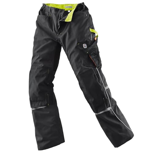 Terrax Workwear Damen Arbeitshose mit zahlreichen Taschen - Lange Bundhose für die Arbeit in Schwarz-Limette Größe 46 von Terrax Workwear