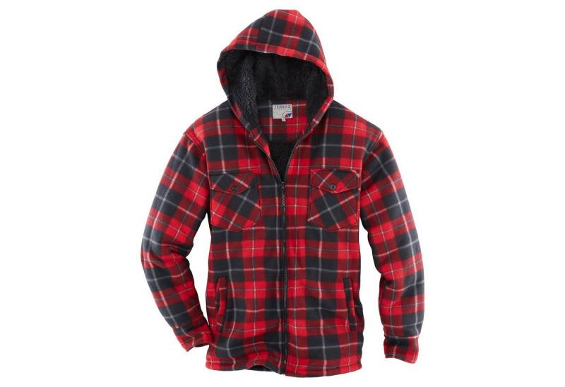 Terrax Workwear Funktionshemd Thermohemd mit Teddy schwarz/rot von Terrax Workwear