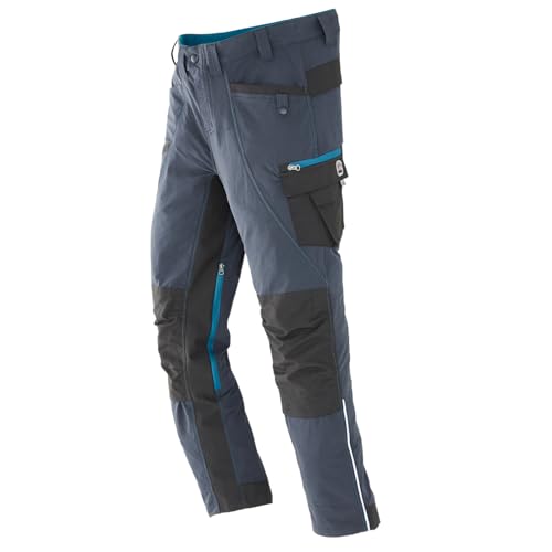 Terrax Workwear Herren Arbeitshose im sportlichen Look - Bundhose mit reflektierenden Details in Anthrazit-Petrol Größe 48 von Terrax Workwear