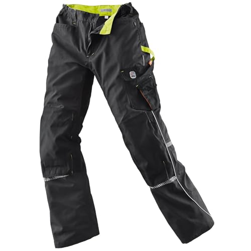 Terrax Workwear Herren Arbeitshose mit zahlreichen Taschen - Lange Bundhose für die Arbeit in Schwarz-Limette Größe 52 von Terrax Workwear