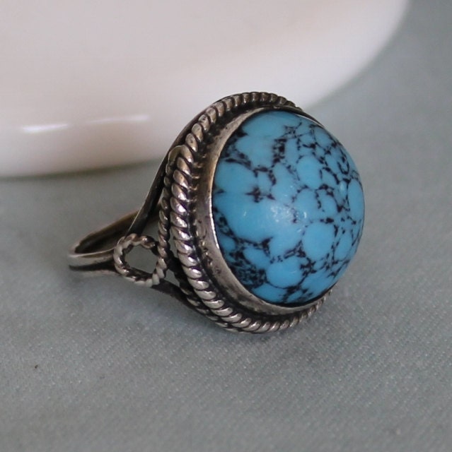Handwerker Howlith Sterling Silber Ring Handwerker Howlith Sterling Silber Ring von TerriannsOriginals