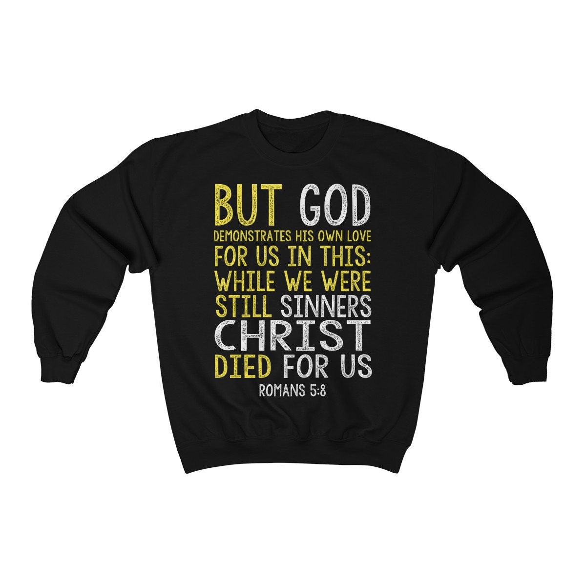 Christliche Geschenke - 10 Farben Unisex Rundhals-Sweatshirt Bibel Vers Römer 5 8 Bekleidung Religiöse Kleidung Inspirational Christliche Geschenke - 10 Farben Unisex Rundhals-Sweatshirt Bibel Vers Römer 5 8 Bekleidung Religiöse Kleidung Inspirational von TerryTiles2018